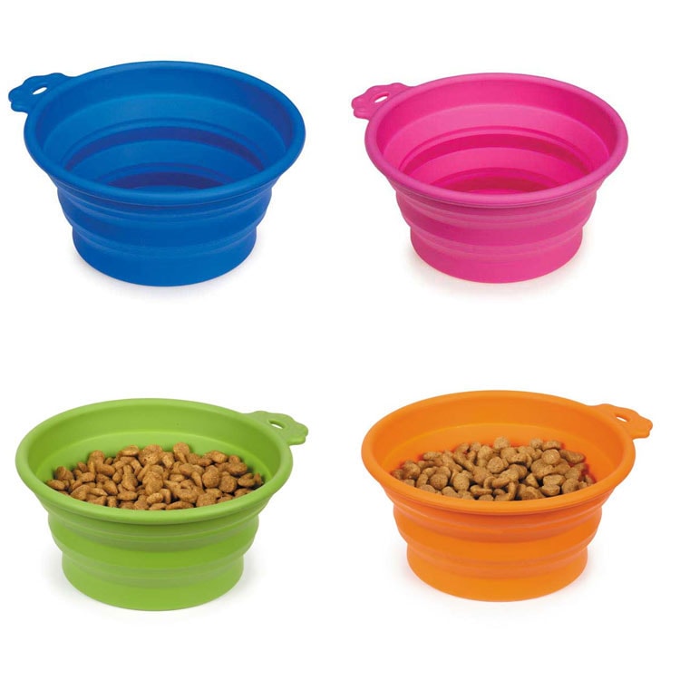 シリコン製携帯折り畳み水入れLサイズ（直径１５cm　底直径１０cm　深さ７cm）