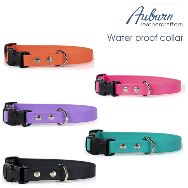 AUBURN ウォータープルーフ首輪  SPARKY’s アドベンチャー首輪　アメリカ製 完全防水 犬用品　小型犬 中型犬・防水首輪 水遊び用 バイオシーン　ビオタン　 臭わない　アウトドア