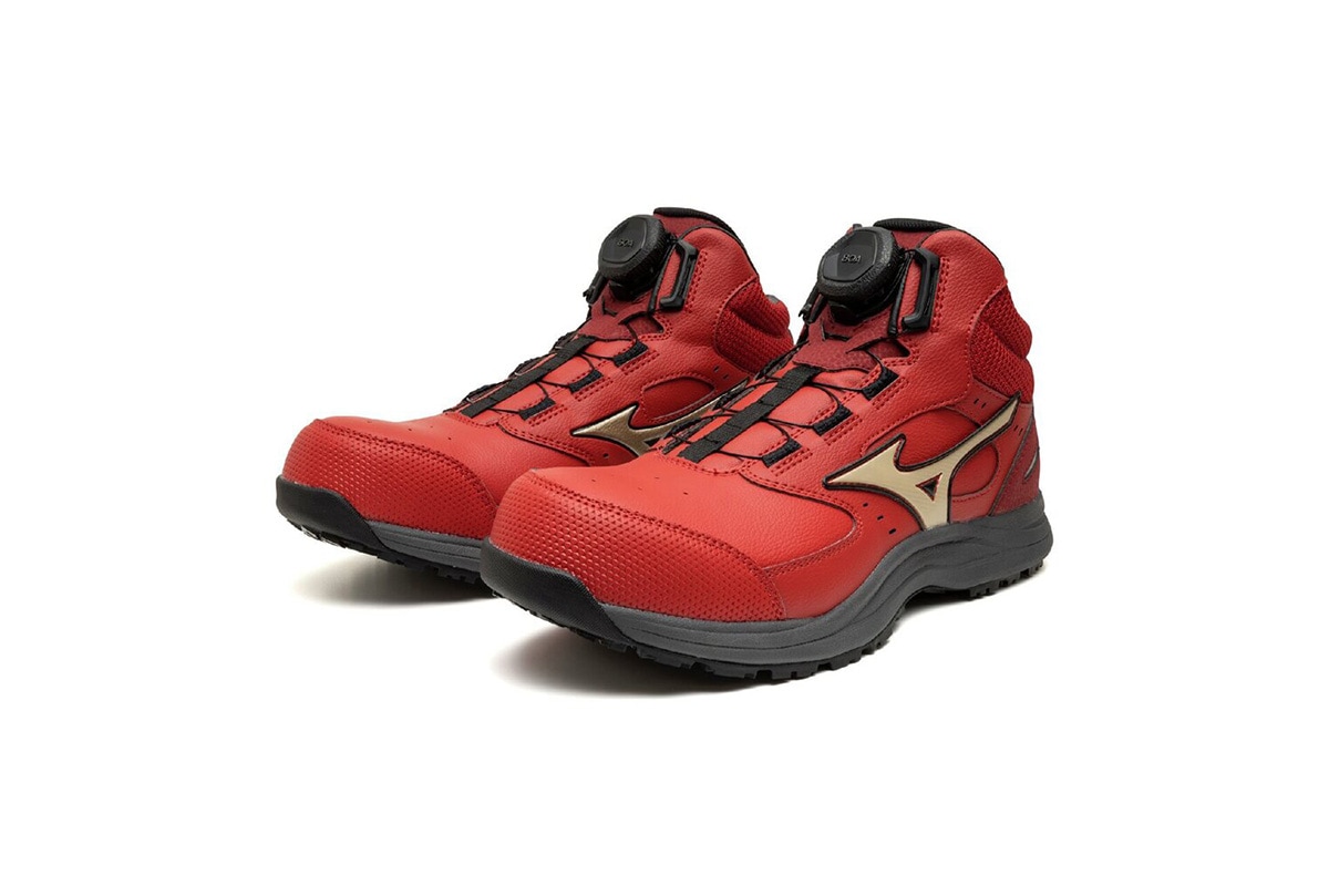 ミズノ　オールマイティLSIII　74M　BOA　レッド×ゴールド