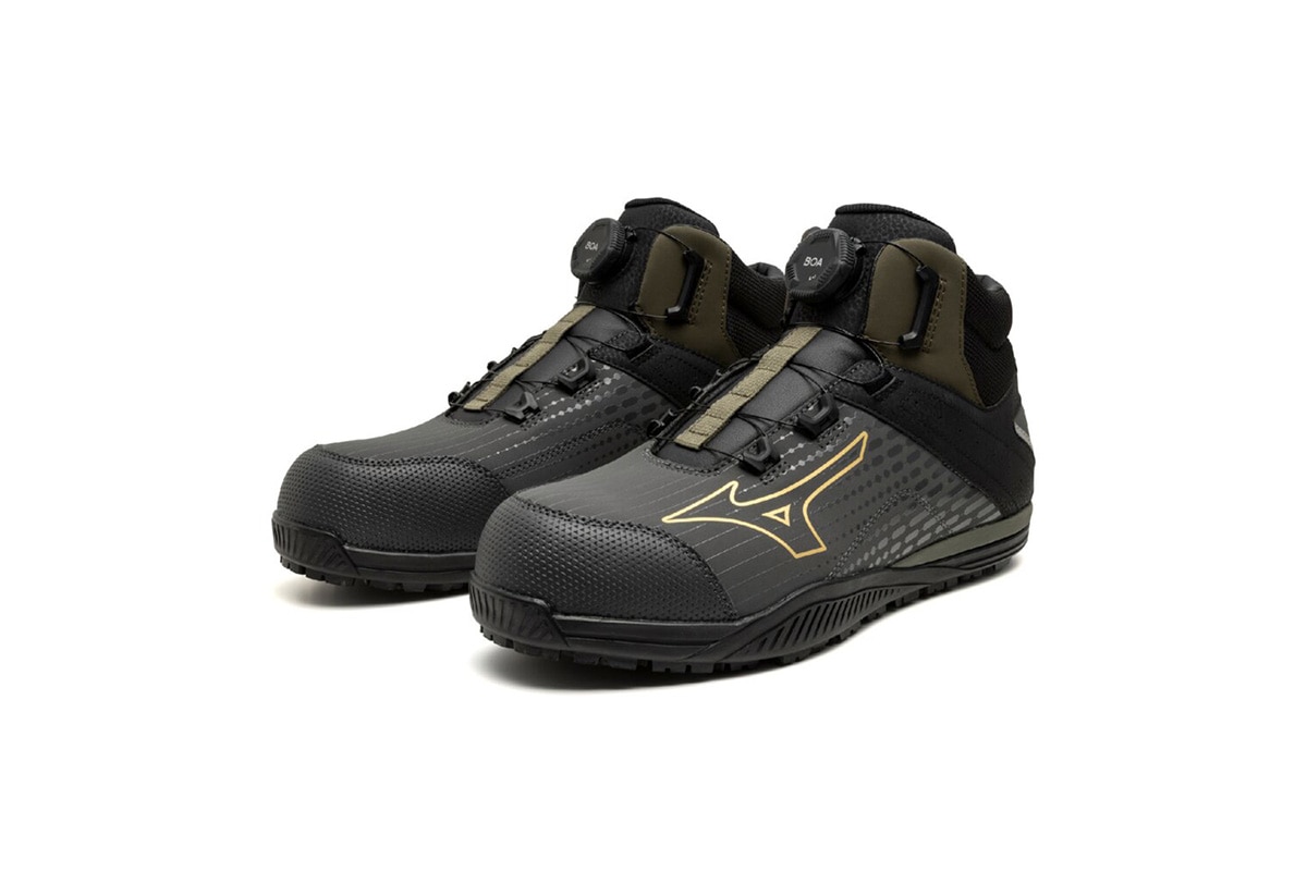 ミズノ　オールマイティ　TDII　81H　BOA　ダークグレー×ゴールド×カーキ