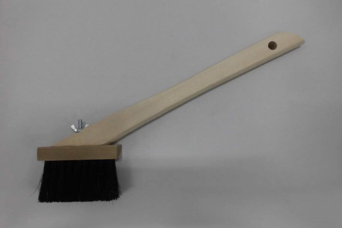 忠　柄付き左官刷毛　1/4×3行　モルタル　黒毛