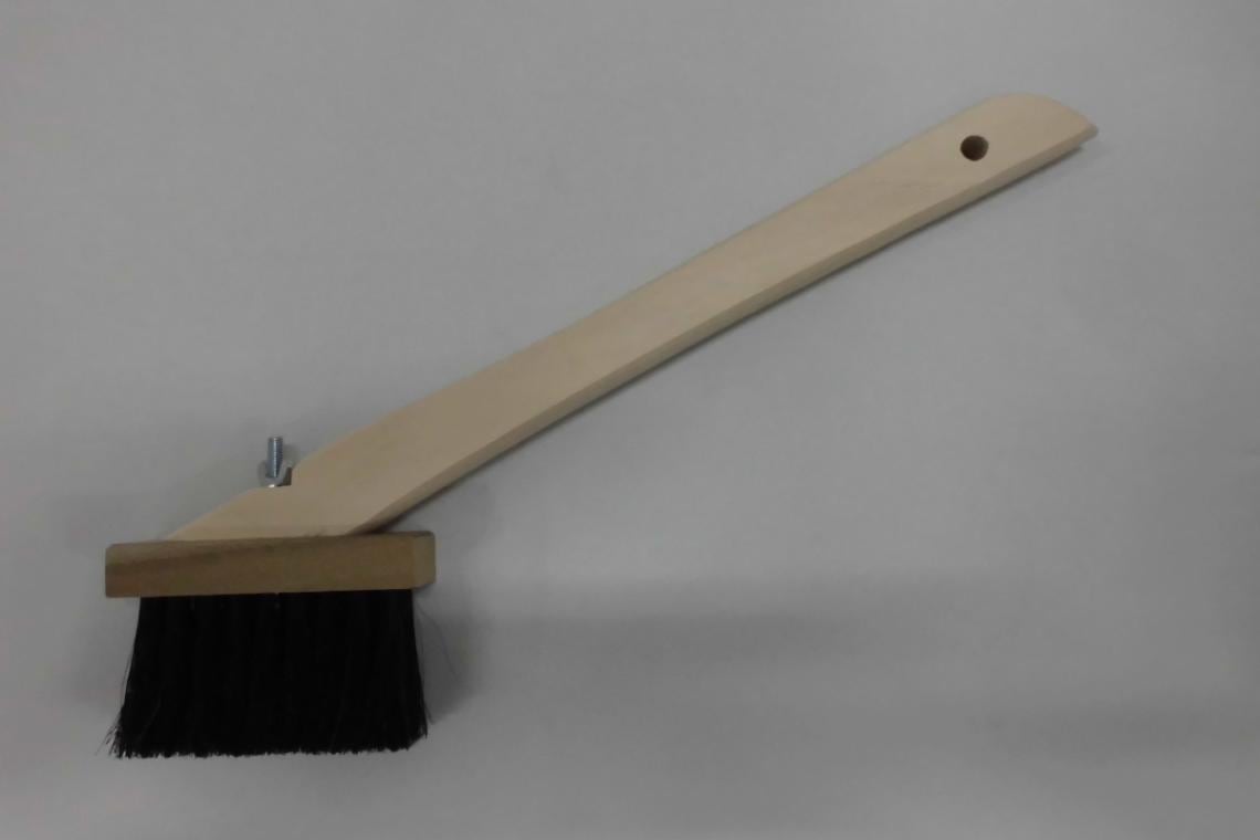 忠　柄付き左官刷毛　1/4×3行　純馬　黒毛