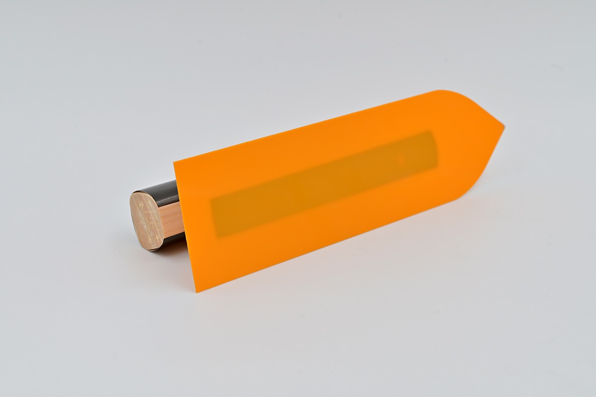 忠　ビニール波取　仕上鏝　オレンジ0.8mm