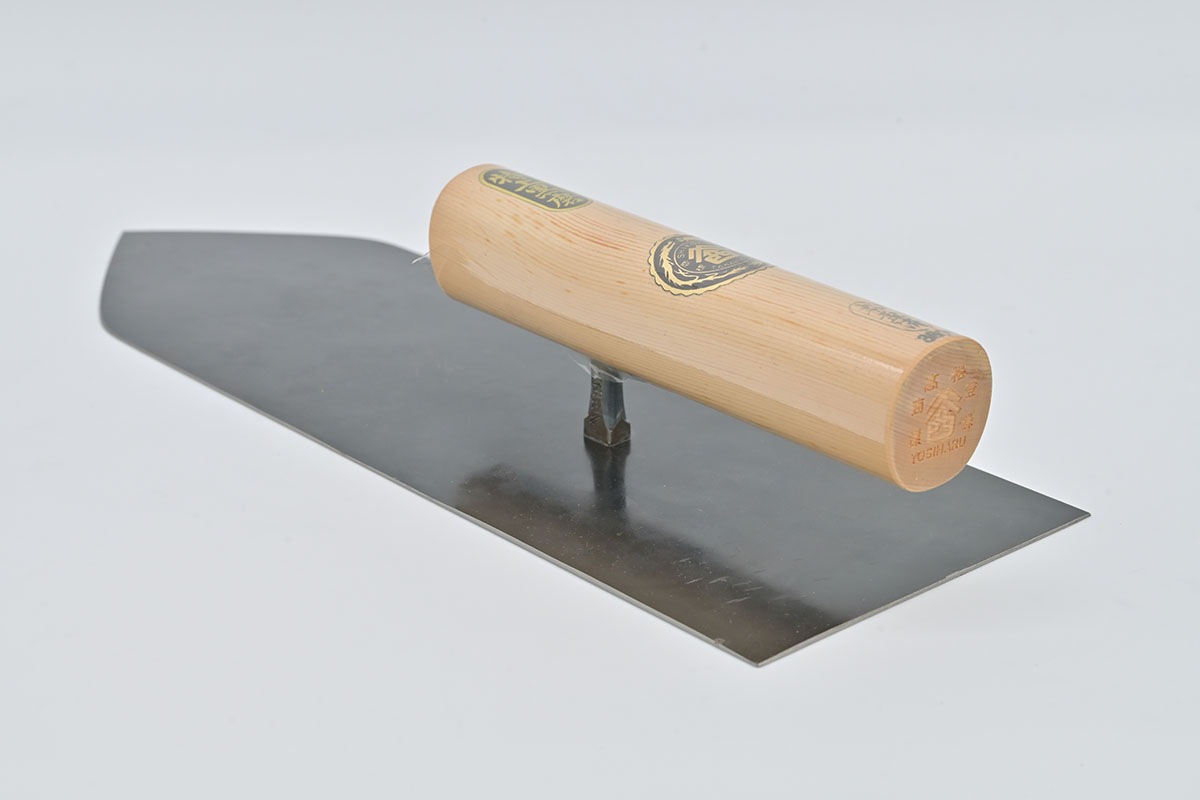 山西　特上鋼黒磨中塗鏝　別製薄打　本鍛造　300mm