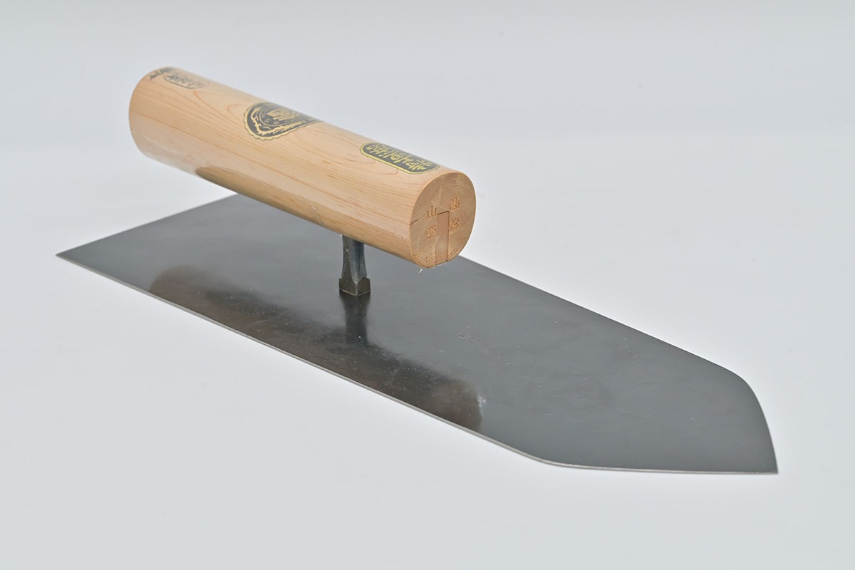 山西　特上鋼黒磨中塗鏝　別製薄打　本鍛造　300mm