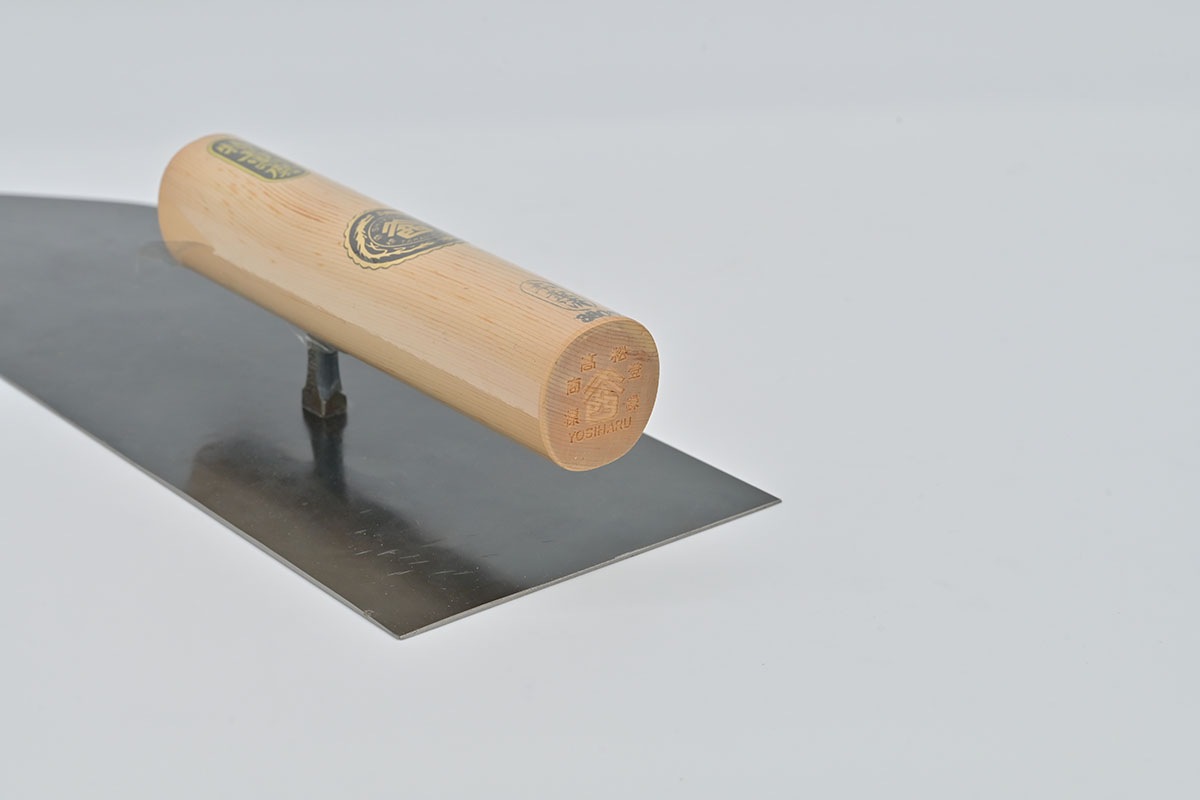 山西　特上鋼黒磨中塗鏝　別製薄打　本鍛造　300mm