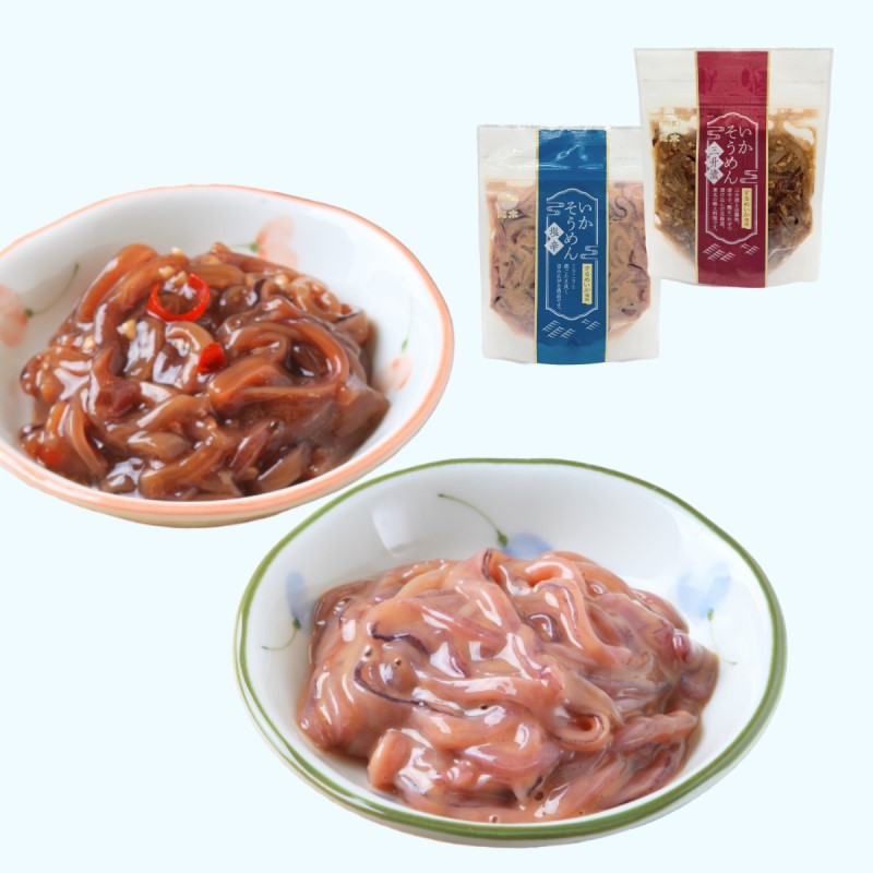 いかそうめん食べ比べ セット(塩辛・三升漬)各110g×3袋