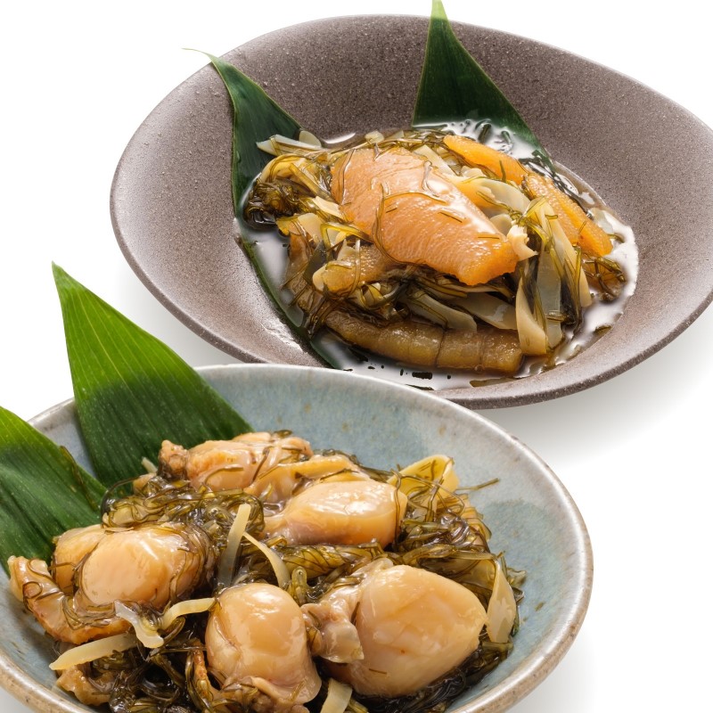 松前漬け食べ比べセット(ほたて・数の子黒造り各300g)