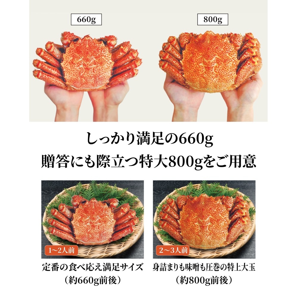 北海道沙留産 浜茹で毛がに(約660g)
