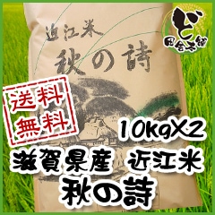 ☆新米☆ 【送料無料】 令和7年　滋賀県産　近江米　秋の詩　10kg×2袋