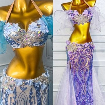 ベリーダンス衣装、ブラとスカートセット、2色、M～Lサイズ 2025年12月