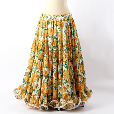 25ヤードスカート イエローローズ柄 シフォン生地 2026年1月YG-067