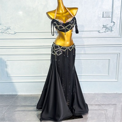 ベリーダンス衣装 ブラとスカートセット 黒 M.Lサイズ 2026年2月 品番