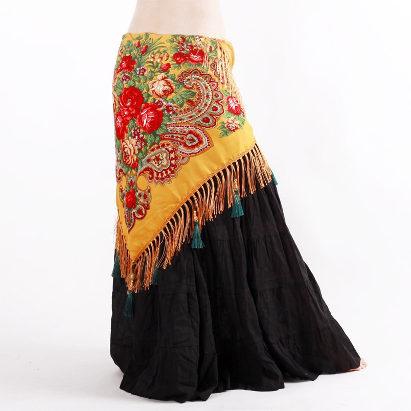 ベリーダンス衣装ヒップスカーフ綿ジプシースタイルタッセル付き