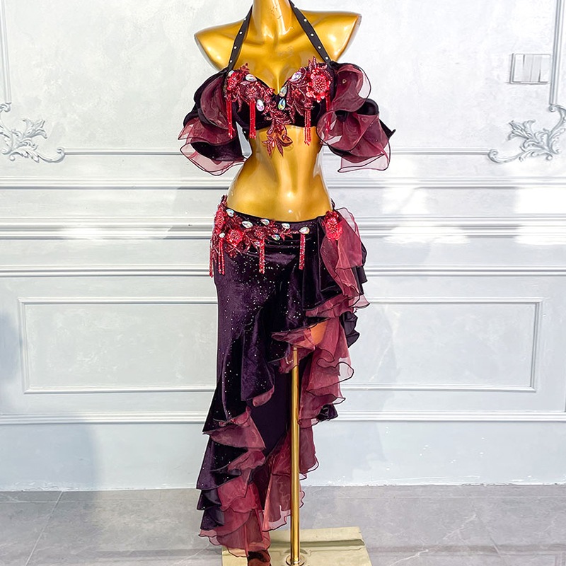 美品 ベリーダンス衣装 ブラスカートセット ハンドメイド M～L ベリーダンス衣装 ブラとスカートセット M.Lサイズ 2025年12月 品番BD