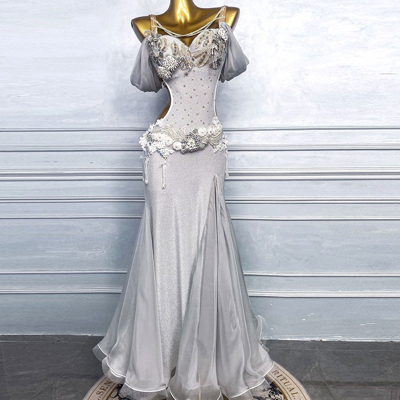 ベリーダンス衣装 ワンピース系 グレイ M.Lサイズ2025年12月 品番BD