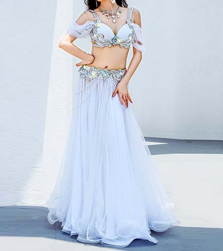 淡いカラーでラブリーなベリーダンス衣装YK-003-1 | 即日発送可能衣装