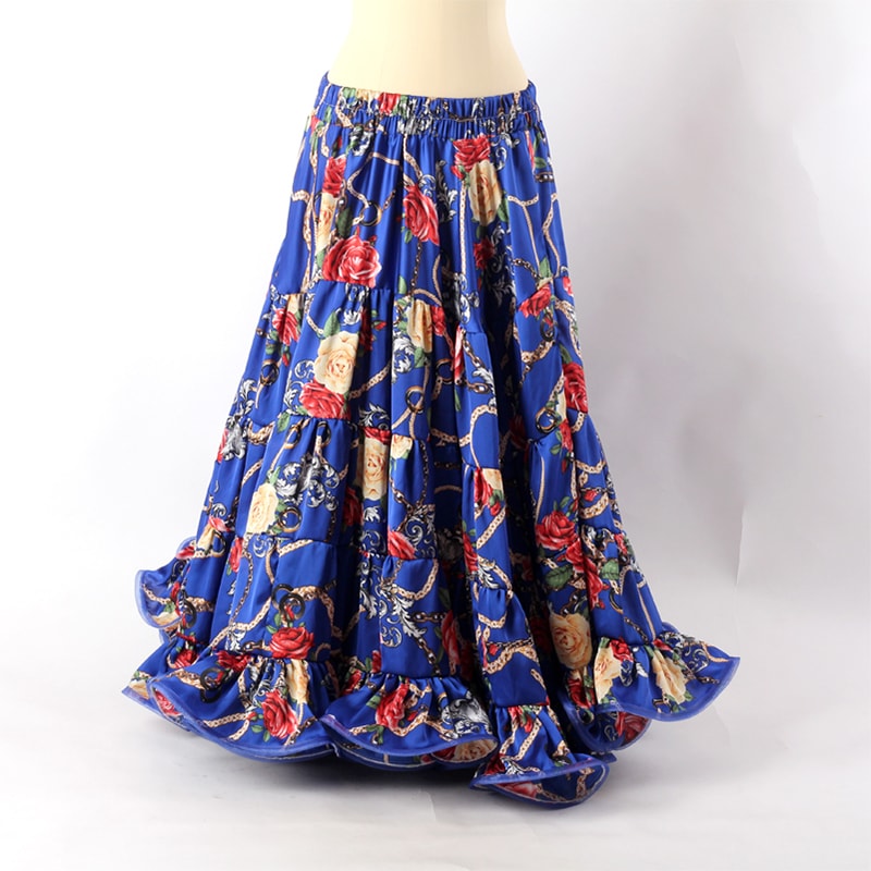 ベリーダンススカート32ヤード サテン ロイヤルブルー 2025年10