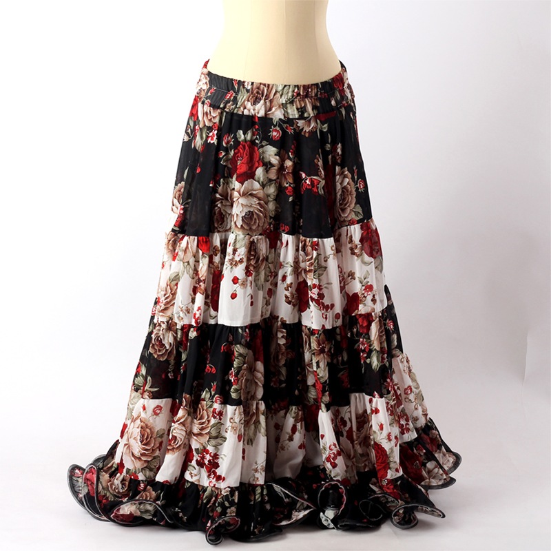 ジプシースカート25ヤード 黒白 シフォン 2025年11月 品番YG-059