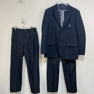 県立青谷高校制服　男子 中古】鳥取県 青谷高等学校 男子制服 2点 (ブレザー・ズボン) sf086208
