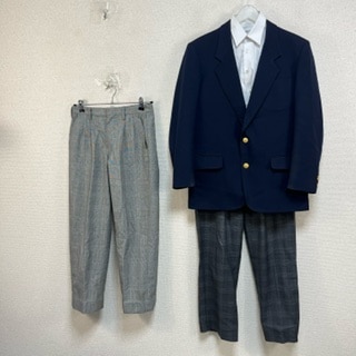 三重県立四日市高等学校　制服中古　男子用 中古】三重県 四日市高等学校 男子制服 4点 (ブレザー・シャツ・ズボン