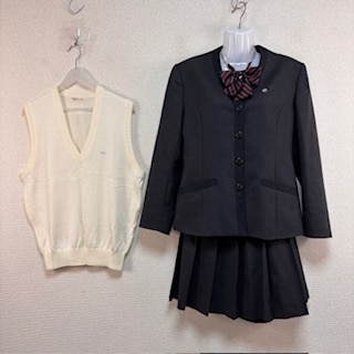 幌北学園 制服 130 120 中古】北海道 札幌啓北商業高等学校 女子制服 4点 (ブレザー