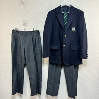 【西宮甲英制服】男性用　ブレザー、スラックス、ネクタイ2本 6点 兵庫県 専修学校西宮甲英高等学院 男子制服 | 高校制服 | 中古