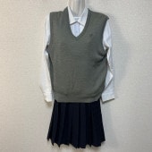 W-27 新品【和歌山県 和歌山東高校】旧制服 3点セット BM EL W75 丈54■ブレザー■ベスト■スカート■トンボ■冬服■希少■大きいサイズ 和歌山県の高校制服