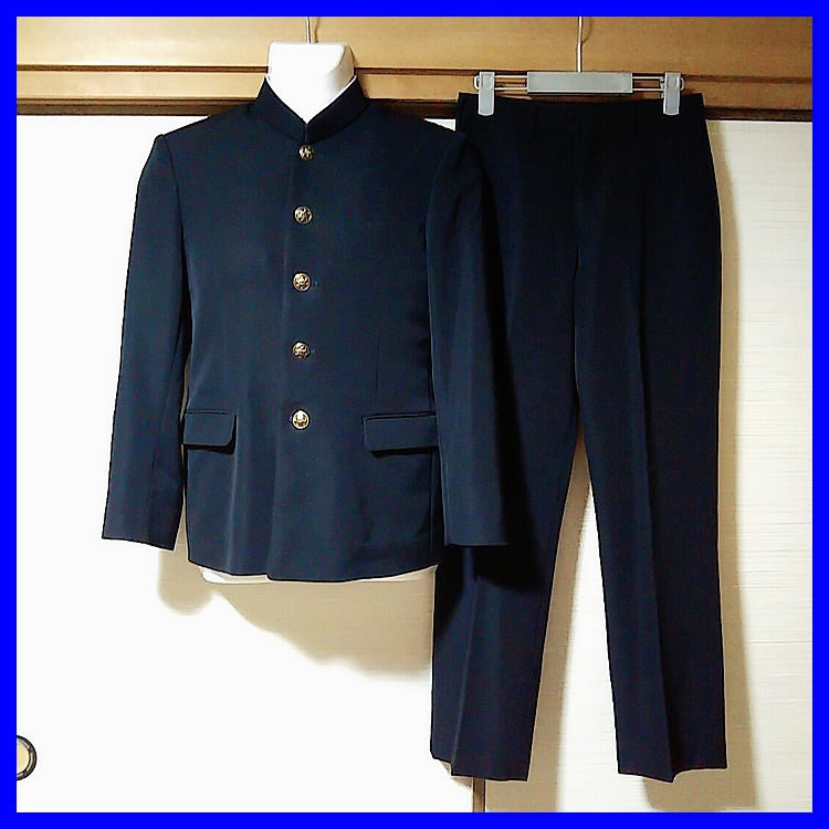 6og591/衣類■札幌市立新琴似中学校■男子学生服 ブレザー制服 Mサイズ 上下セット【f17】