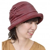 レディースハット　エゾシカ革のシャーリングハット　メッシュタイプ　3カラー