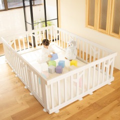 【訳あり：箱破損品】ベビーサークルバーチドア付き10枚セット＋折りたたみバーチマット | iFam（アイファム）|おすすめ商品