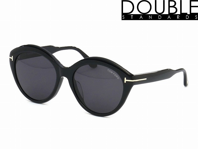 TOM FORD ブラック ラウンドサングラス トムフォード(TOMFORD) TF0763-F 01A Maxine （ﾏｷｼﾝ）｜トム