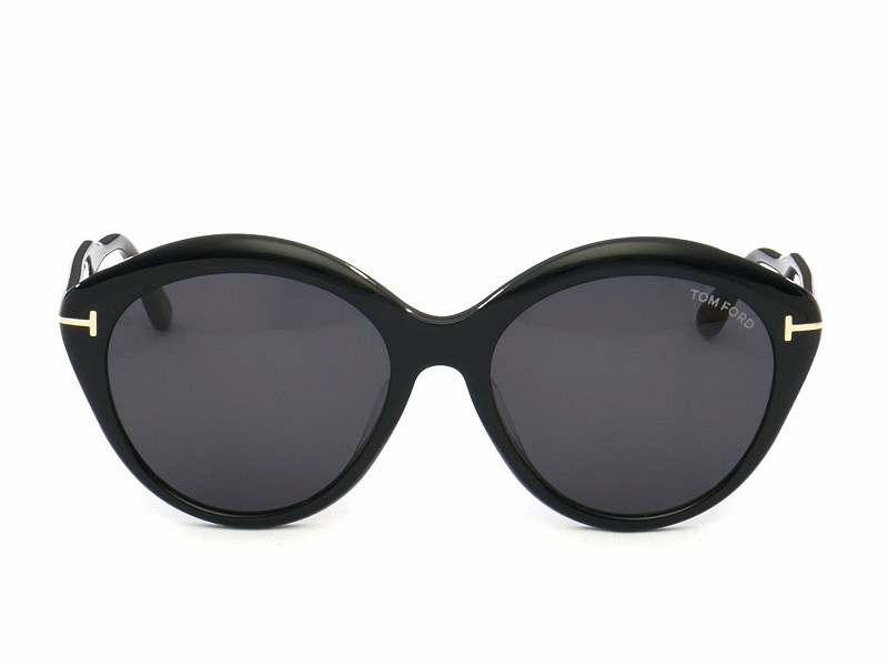 TOM FORD ブラックラウンドサングラス トムフォード(TOMFORD) TF0763-F 01A Maxine （ﾏｷｼﾝ）｜トム