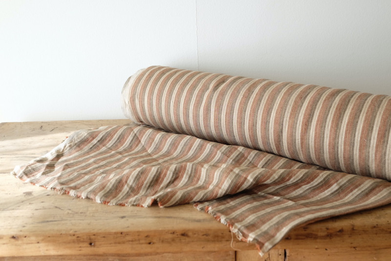 Lithuania Linen (Brown Random Herringbone Stripe)<p>リトアニアリネン(ブラウンランダムヘリンボーンストライプ)</p>