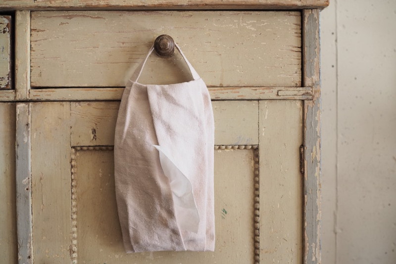 Original Tissue Case (Antique Linen Pink/Handle) <p>オリジナル ティッシュケース (アンティークリネンピンク/ハンドル) </p>