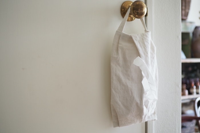 Original Tissue Case (Antique Linen/Handle) C<p>オリジナル ティッシュケース (アンティークリネン/ハンドル) C</p>