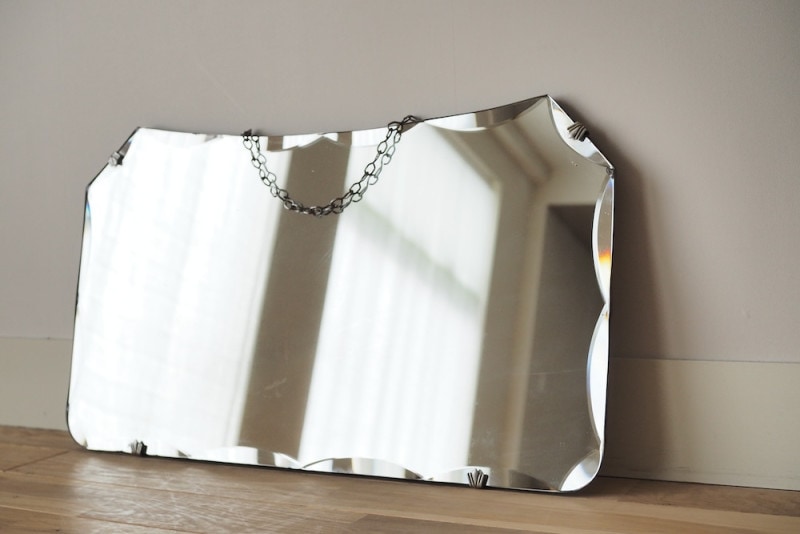 vintage ヴィンテージミラー　鏡　検）モビリグランデ　アールヌーボー　デコ ヴィンテージ ウォールミラー/全身鏡※近畿圏内のみ配送可能/店頭