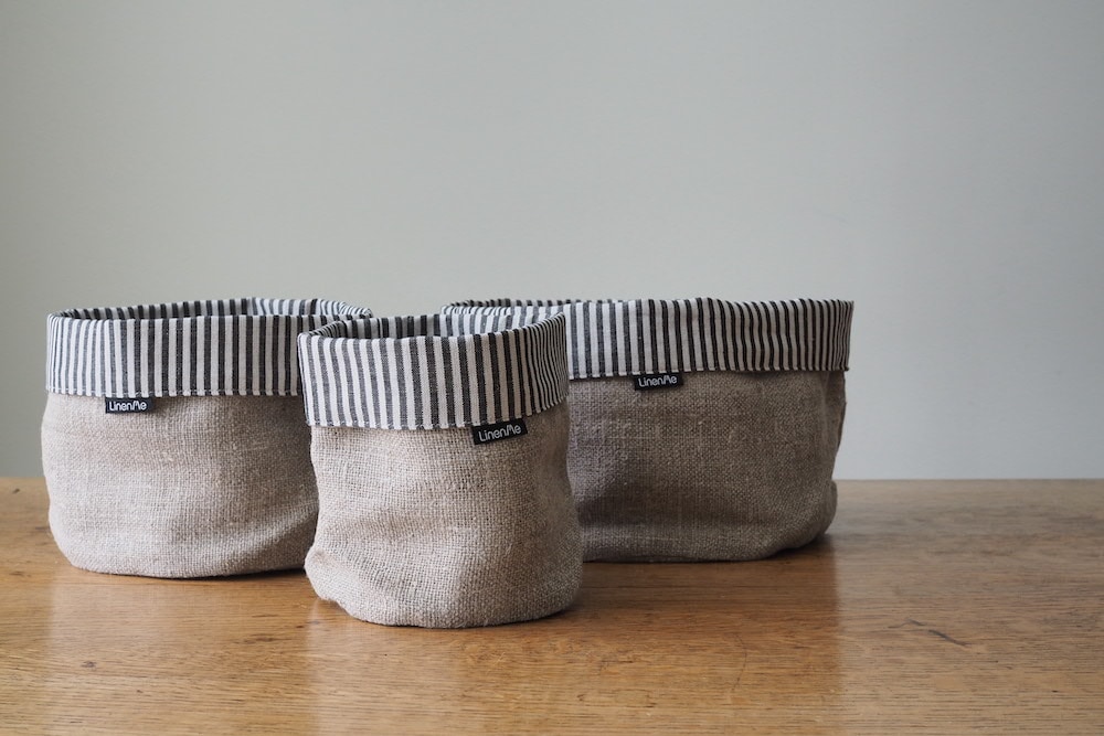 LinenMe Basket Jazz stripe <p>リネンミー バスケット ジャズ ストライプ </p>