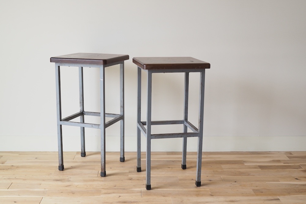 Iron leg stool A-a (gray)<p>アイアンレッグスツールA-a (グレー)</p>