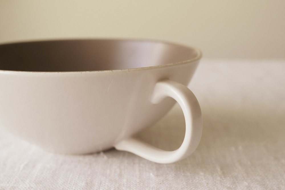 Poole Pottery soup cup&saucer(Sepia&Mushroom)<P>プール・ポタリー スープカップ&ソーサー(セピア&マッシュルーム)</p>