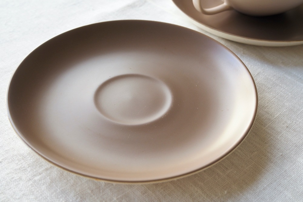 Poole Pottery soup cup&saucer(Sepia&Mushroom)<P>プール・ポタリー スープカップ&ソーサー(セピア&マッシュルーム)</p>