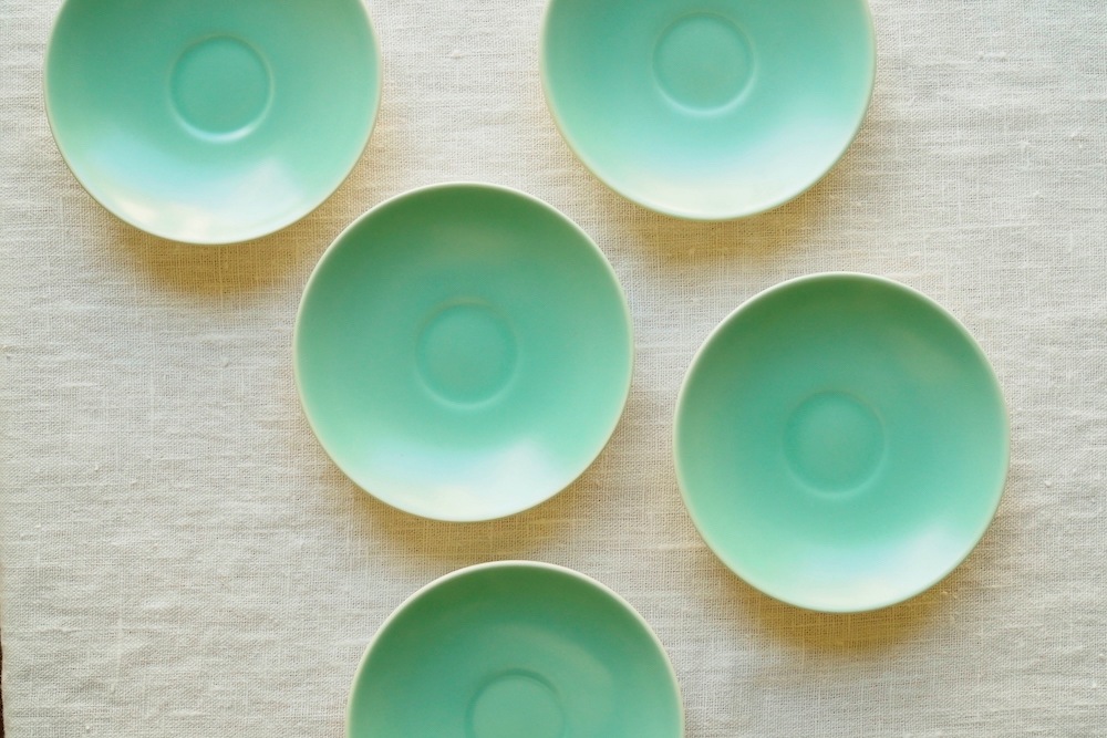 Poole Pottery demitasse cup&saucer (ice green&seagull)<p>プール・ポタリー デミタスカップ&ソーサー (アイスグリーン&シーガル)</p>