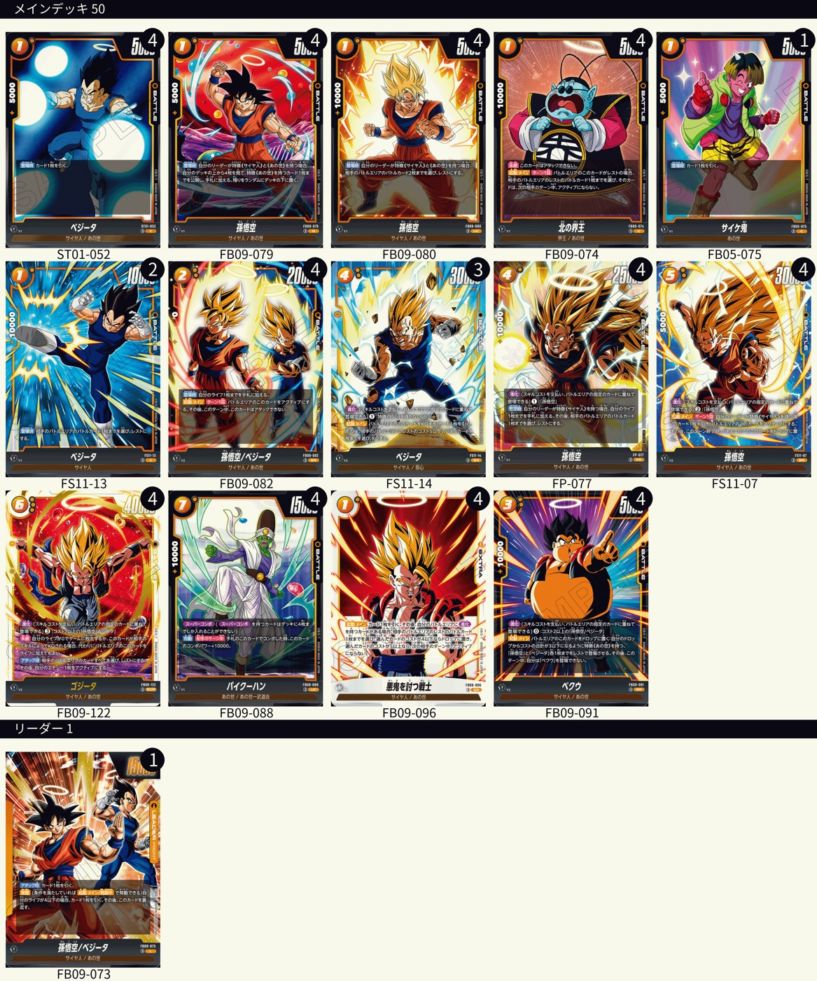 ドラゴンボール フュージョンワールド 黒 魔ベジデッキパーツセット