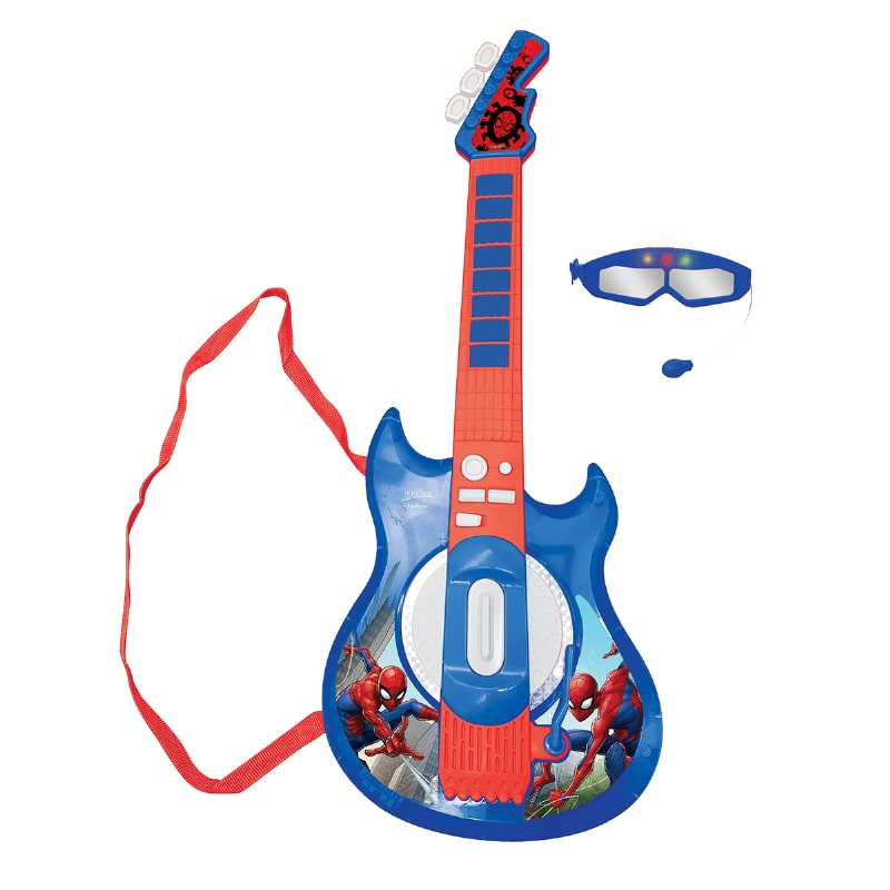 マイク付き 光るエレキギター スパイダーマン