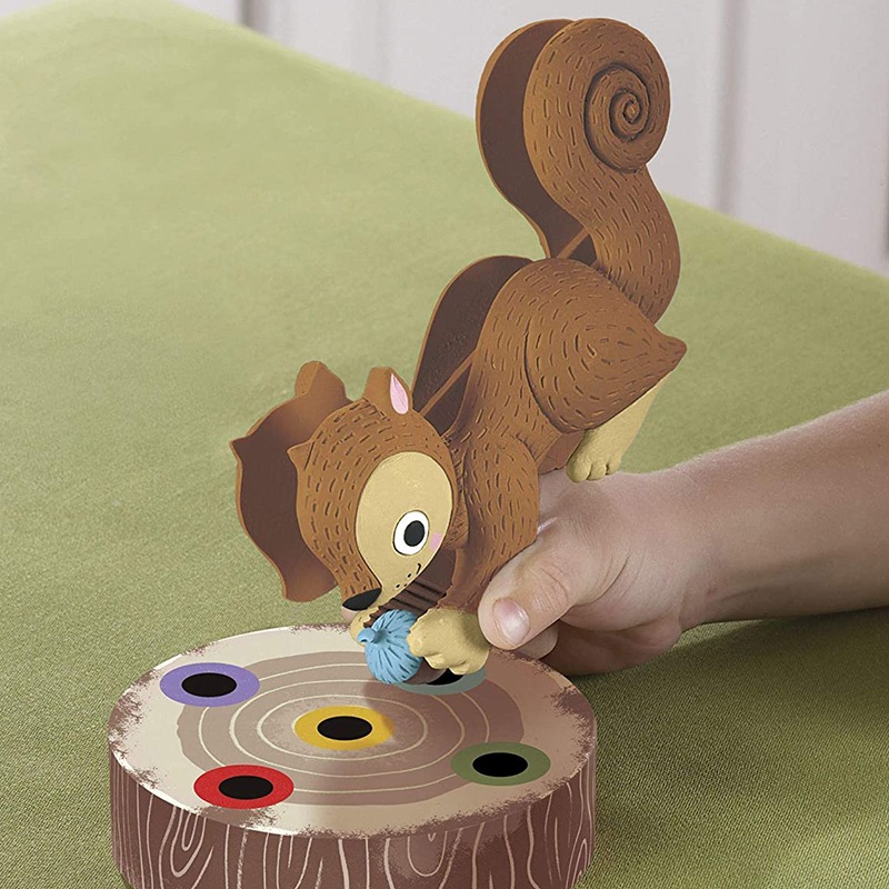 リス&あおむしドングリ リスとどんぐりのマッチングゲーム リスのピンセット付き