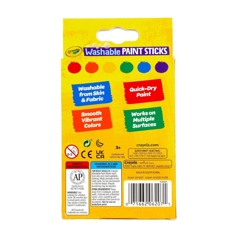 スティックタイプ 絵の具 6色セット
