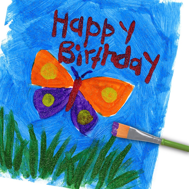 水でおとせる キッズ絵の具6色セット (きらきら)