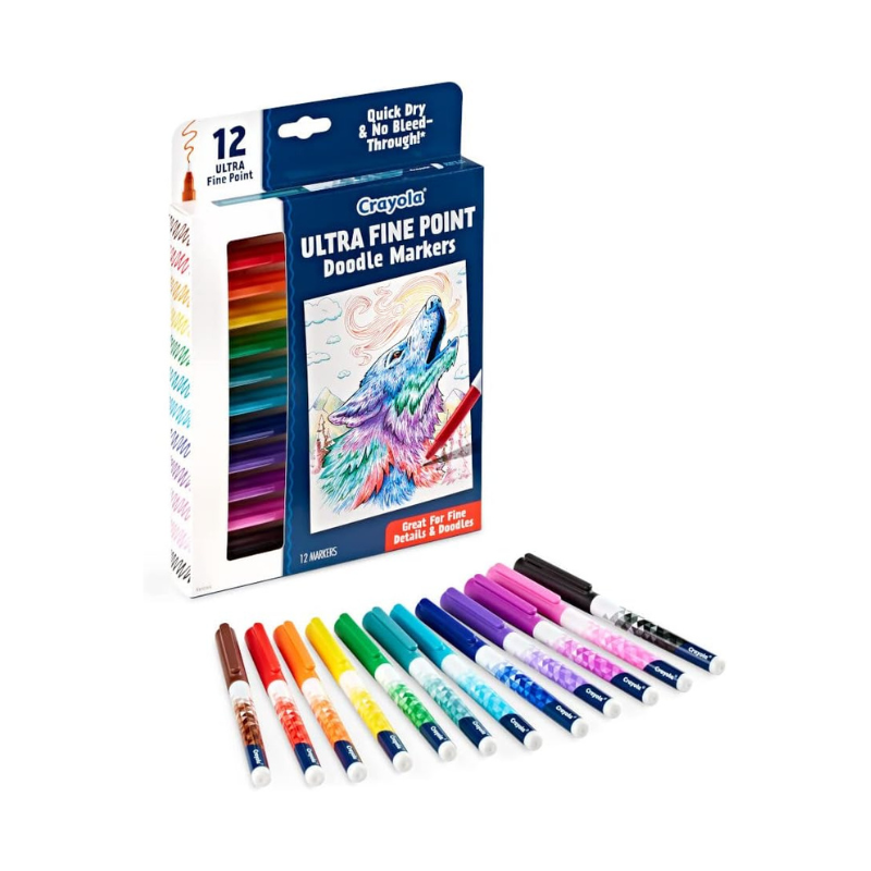 ドゥードゥルマーカー12色極細