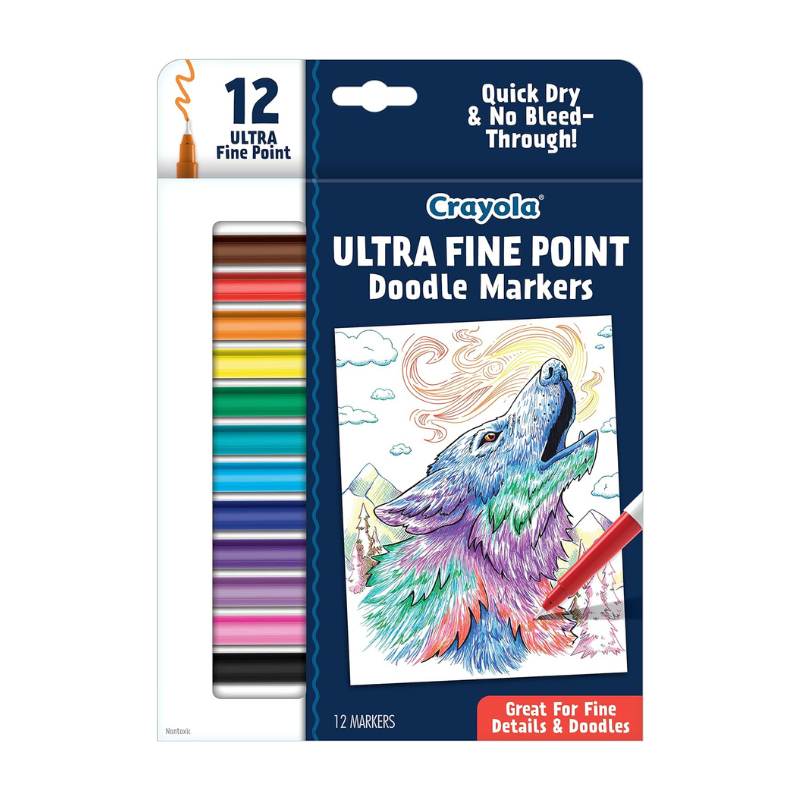 ドゥードゥルマーカー12色極細