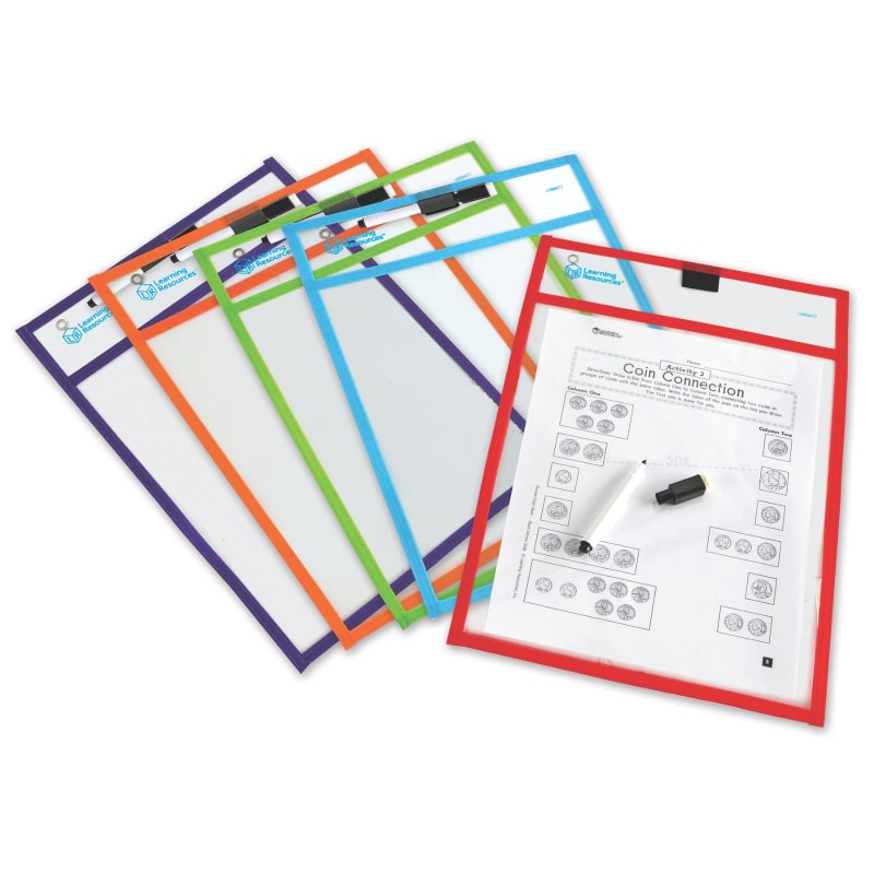 Write and Wipe Pockets Set of 5